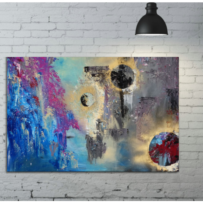 Imprssionism, Impasto, Nowoczesny, Ręcznie malowany, 3D, Abstrakcyjne, Farby akrylowe, Płótno bawełniane, Dzika natura