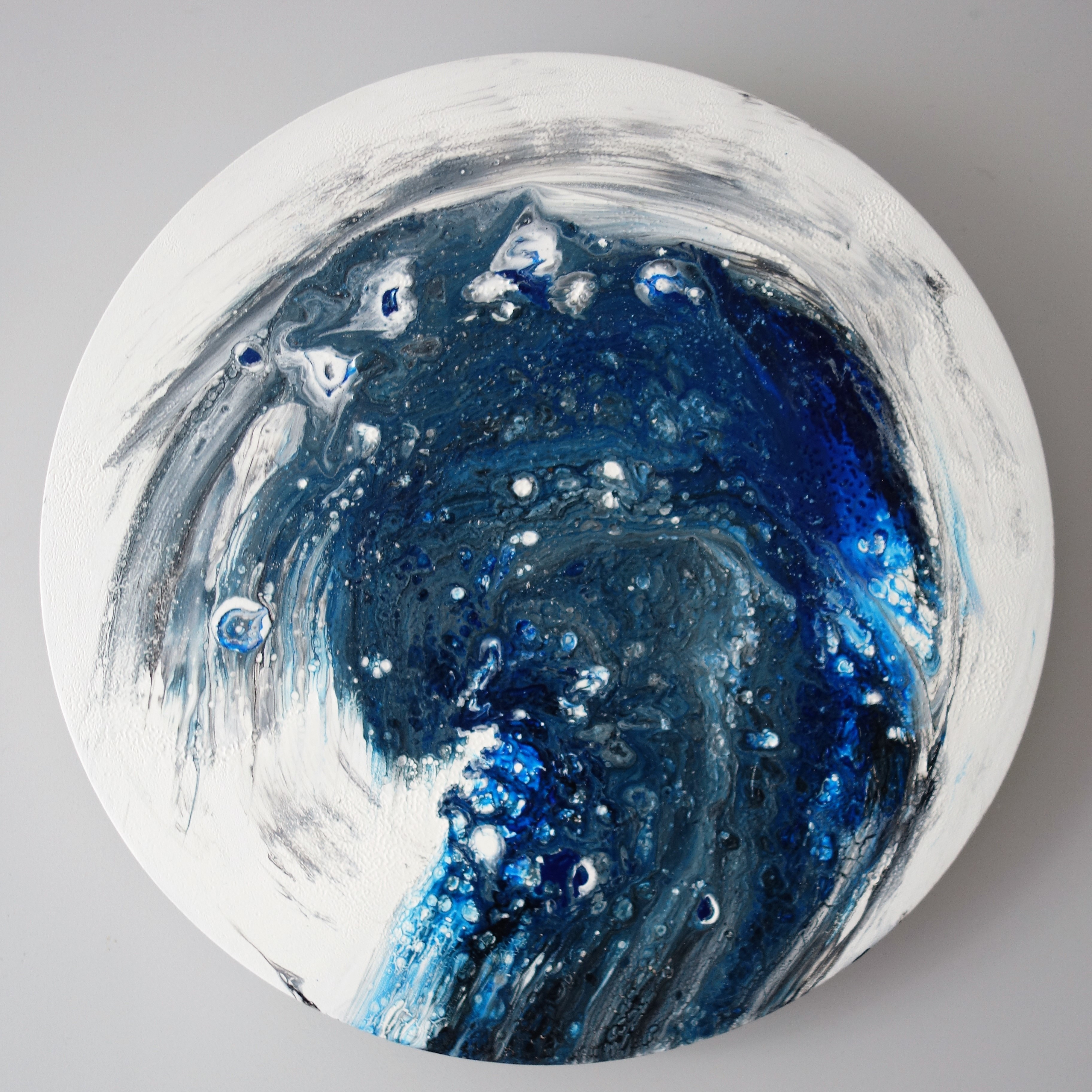 Acrylic Pour Painting, Morze, Nowoczesne obrazy, Obrazy na zamówienie, Obrazy ręcznie malowane, Okrągłe obrazy, Natura