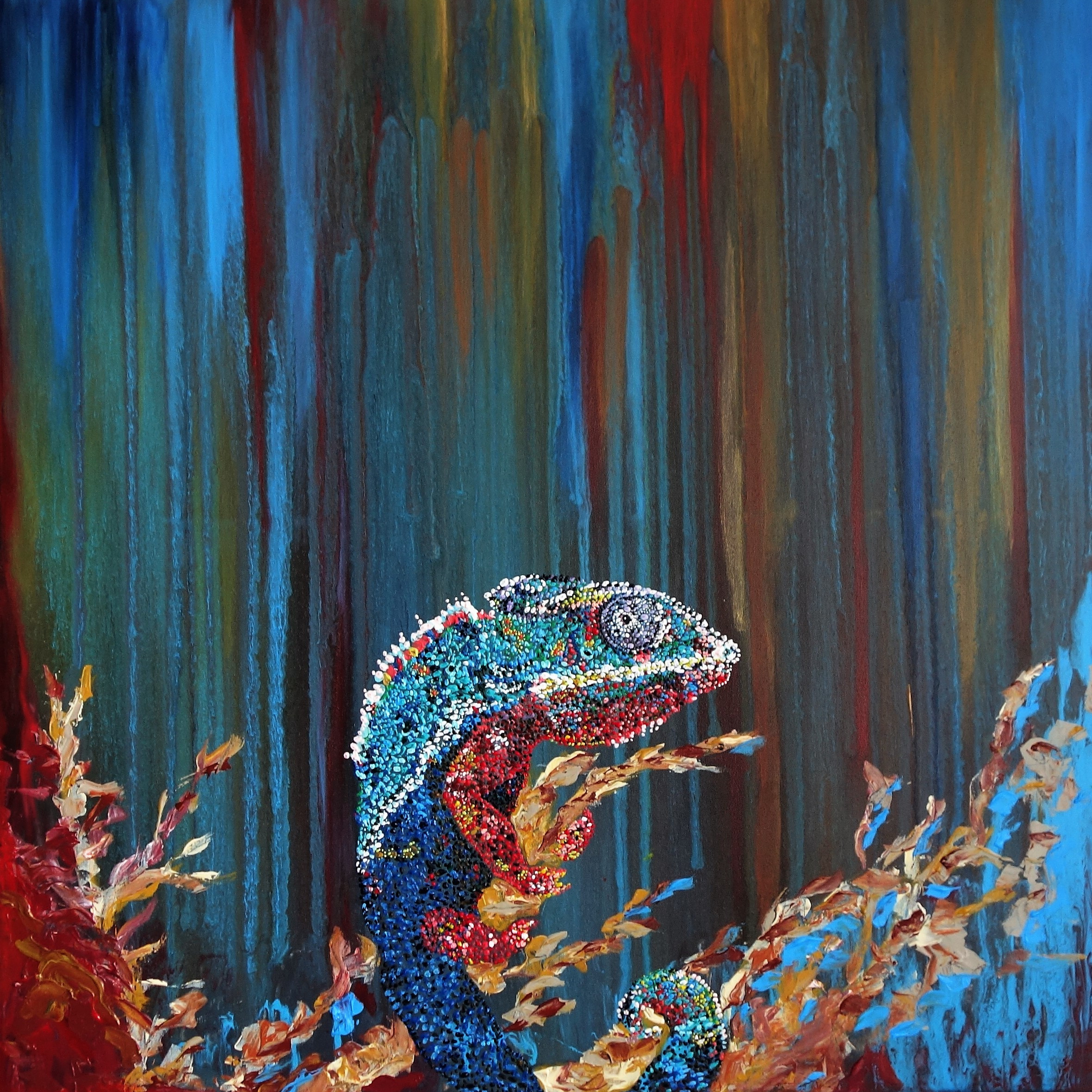 Impasto, Multi Color , Dzika natura, Abstrakcyjne, Ręcznie malowane, Akryl, Sztuka nowoczesna, Acrylic Pour Painting