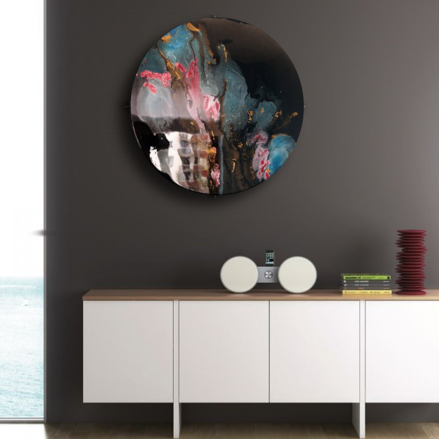 Multi Color, Resin Art, Round Canvas, Unikatowy, Abstrakcyjne, Z efektem tafli, Okrągłe, Z żywicy