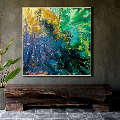 Abstrakcyjne, Multi Kolor, Obraz do salonu, Obrazy nowoczesne, Sztuka nowoczesna, Obraz na płótnie, Canvas, Farby Akrylowe, Acrylic Pour Painting