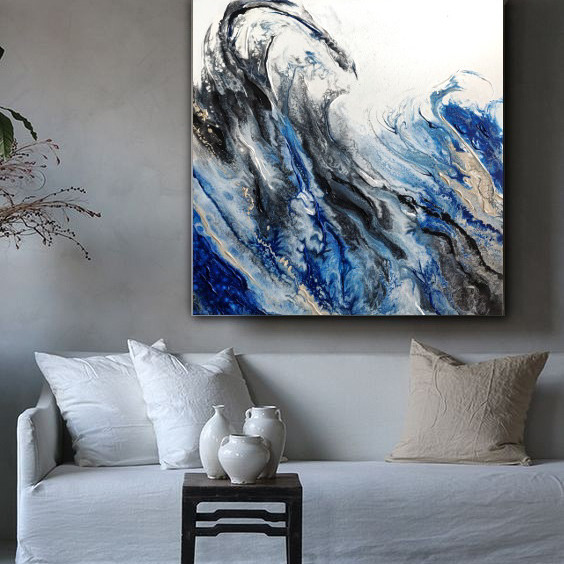 Acrylic pour painting, Farby akrylowe, Płótno bawełniane, Canvas, Ręcznie malowany, Nowoczesny, Abstrakcja, Ekspresja, Abstrakcyjne, Bogata kolorystyka, Unikatowy