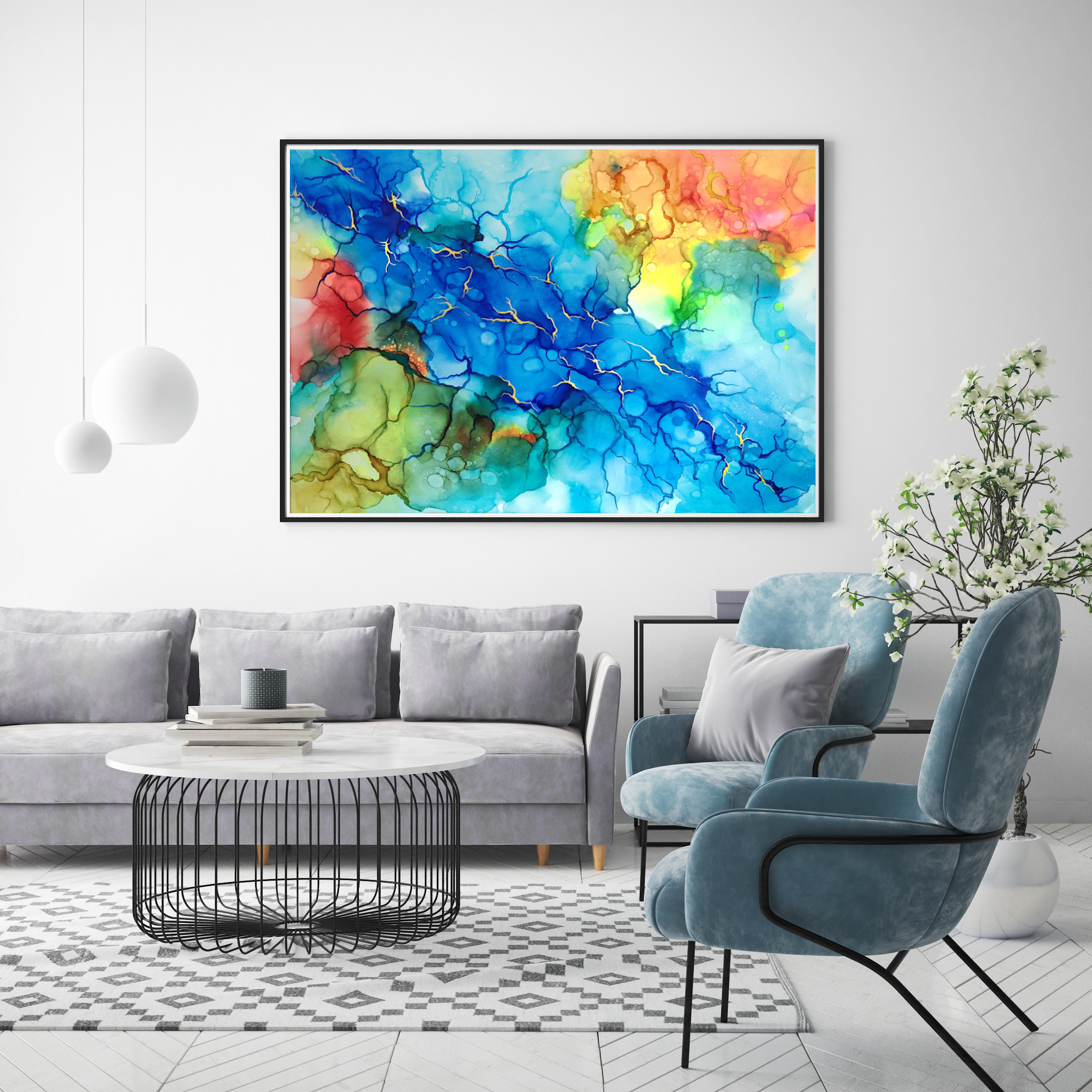 Nowoczesny, Obraz abstrakcyjny, Abstrakcyjne, Obraz do salonu, Alcohol Ink, Obrazy alcohol ink