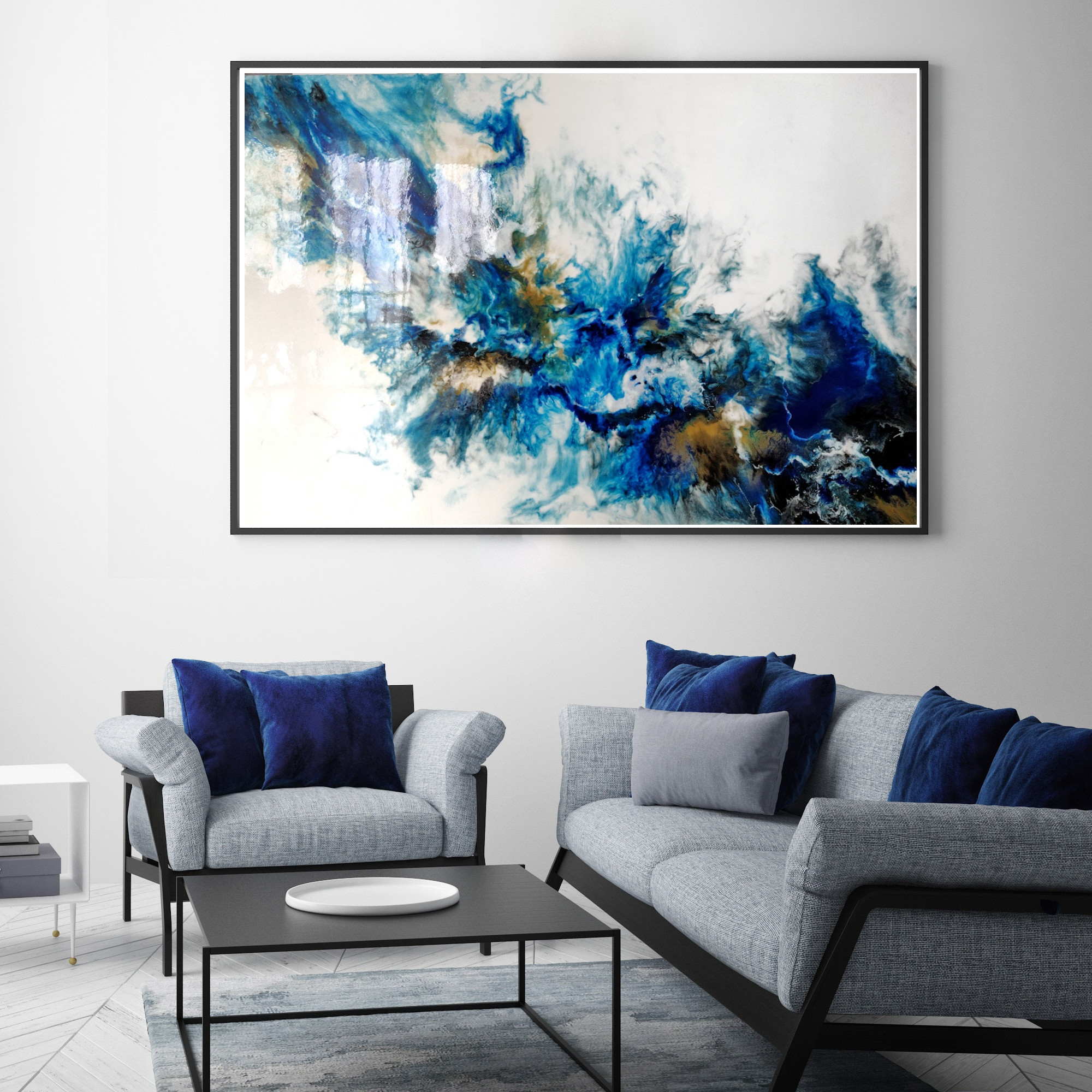 Resin Art, Abstrakcyjne, Z efektem tafli, Żywica artystyczna, Płótno bawełniane, Ręcznie malowany, Z efektem tafli, Z żywicy