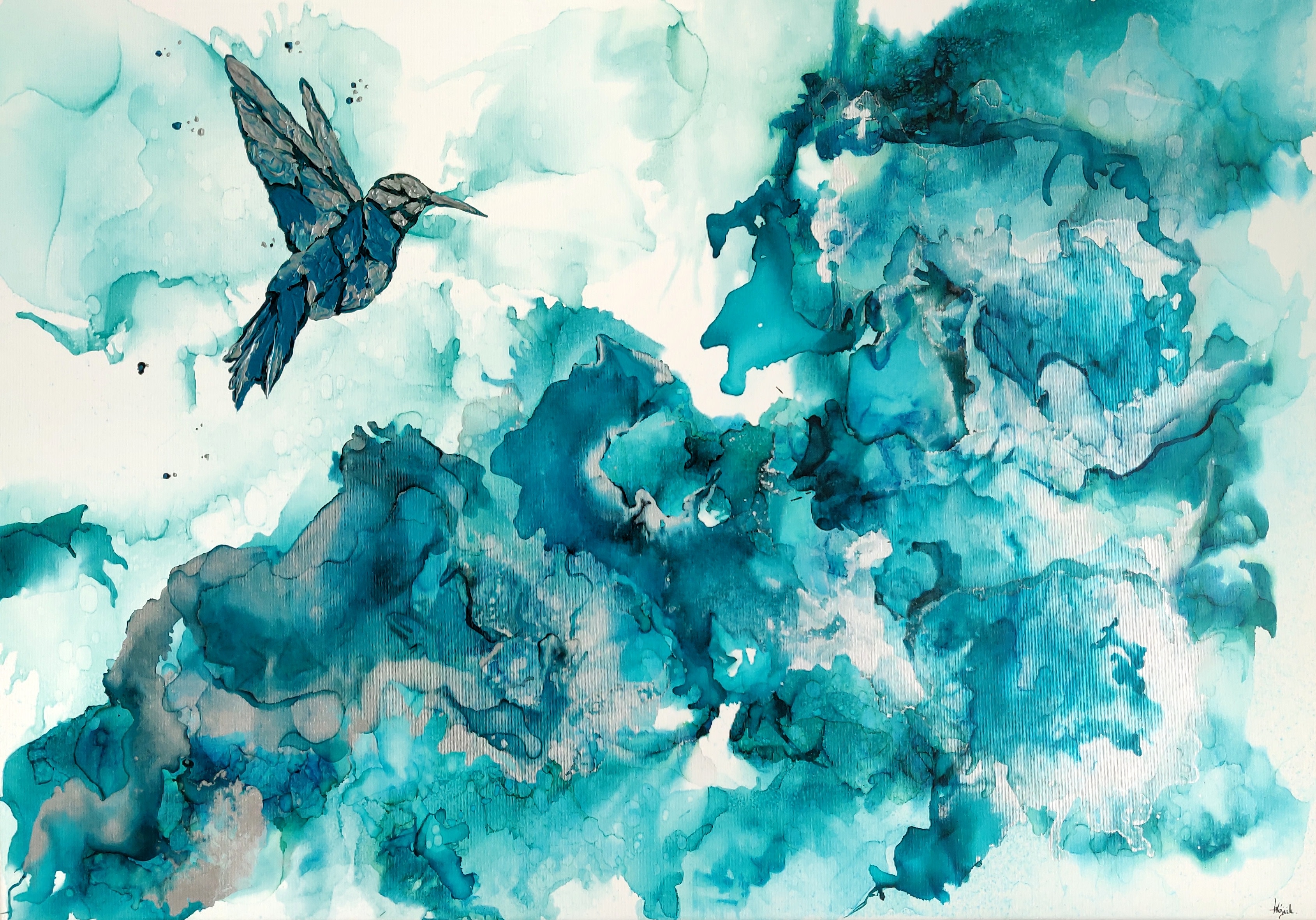 Koliber w turkusowej mgle