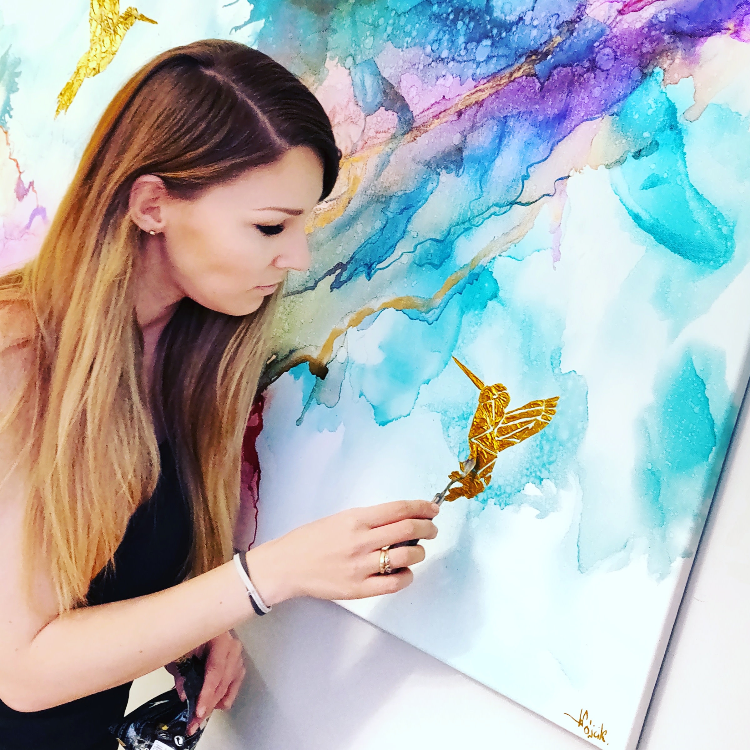 Kolibry w tęczowej mgle II
