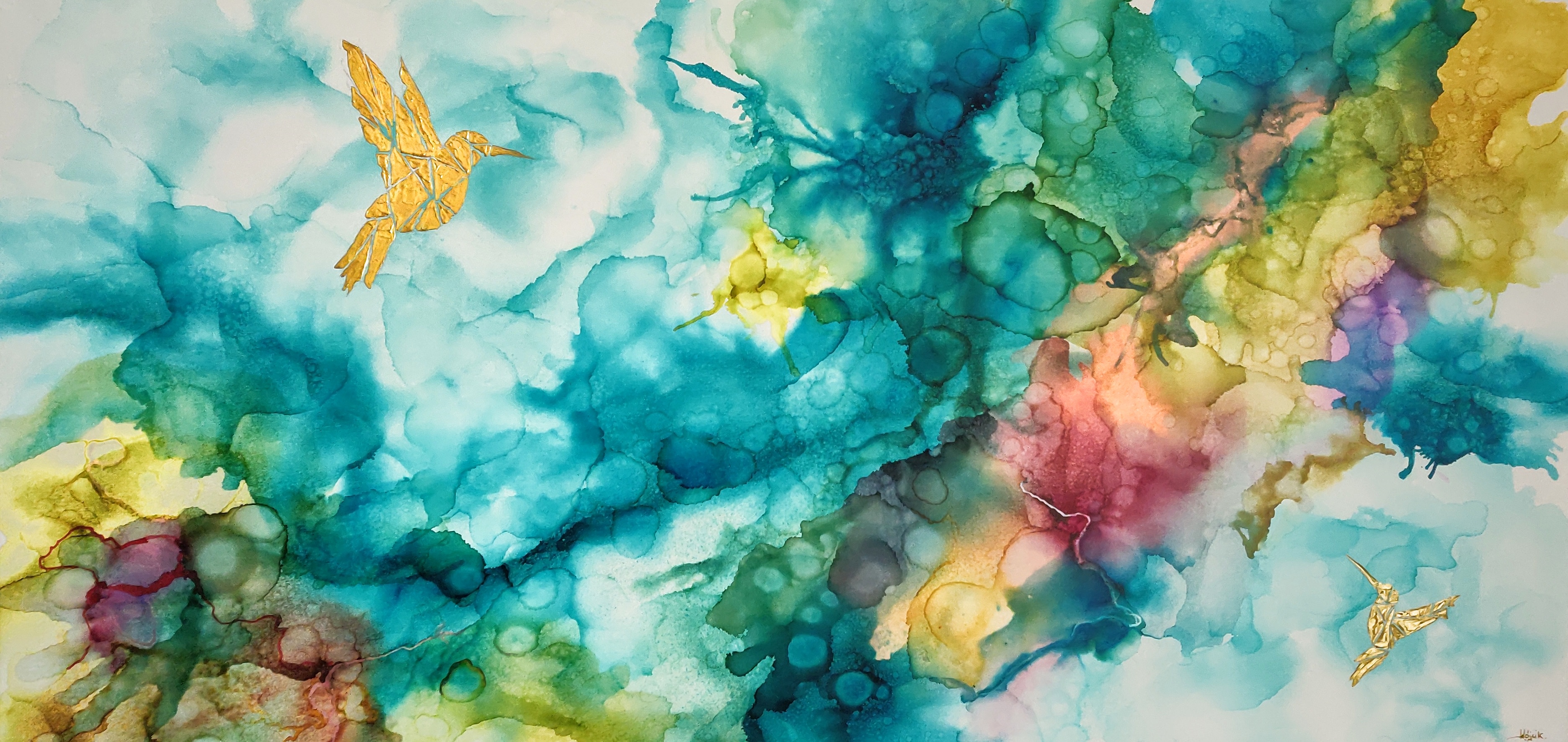 Kolibry w tęczowej mgle I