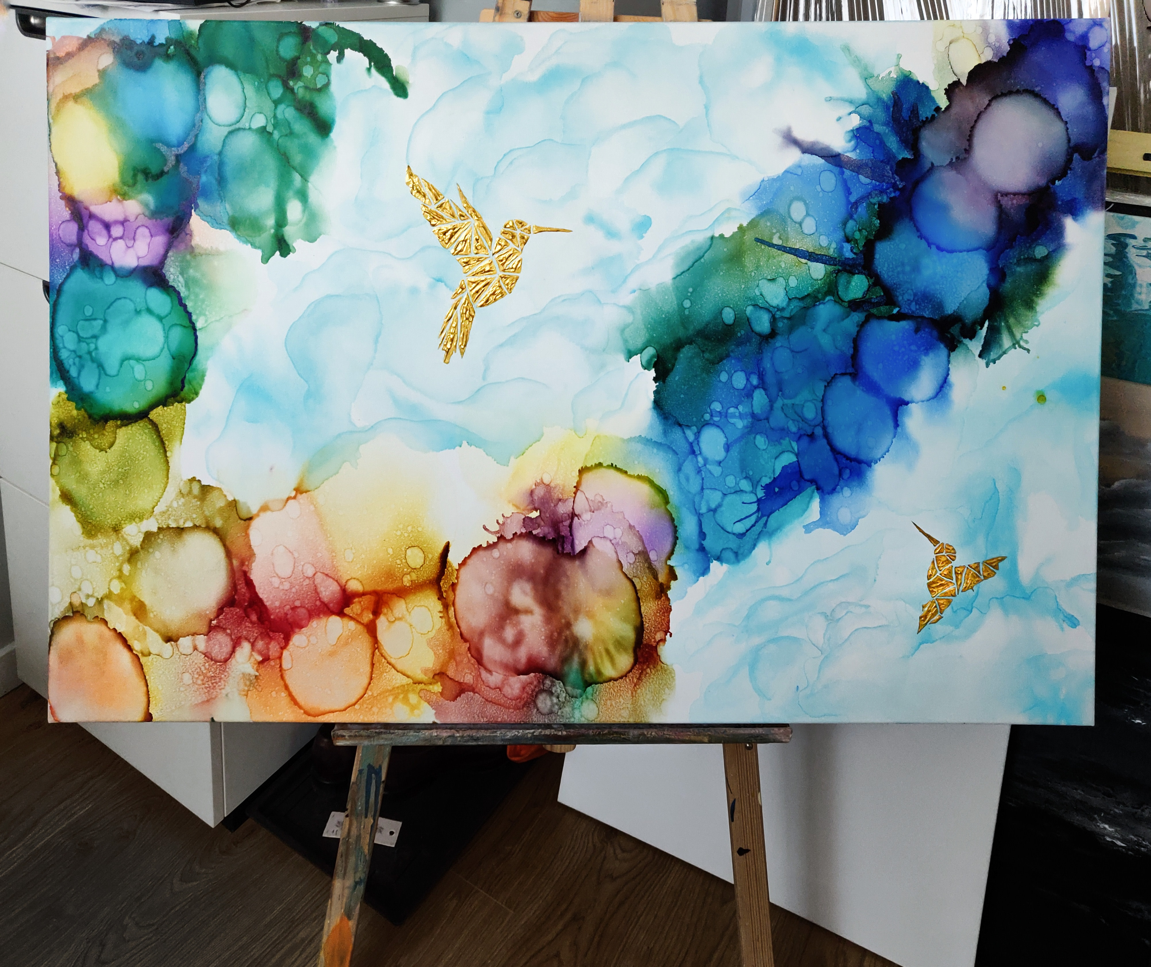 Kolibry w tęczowej mgle V