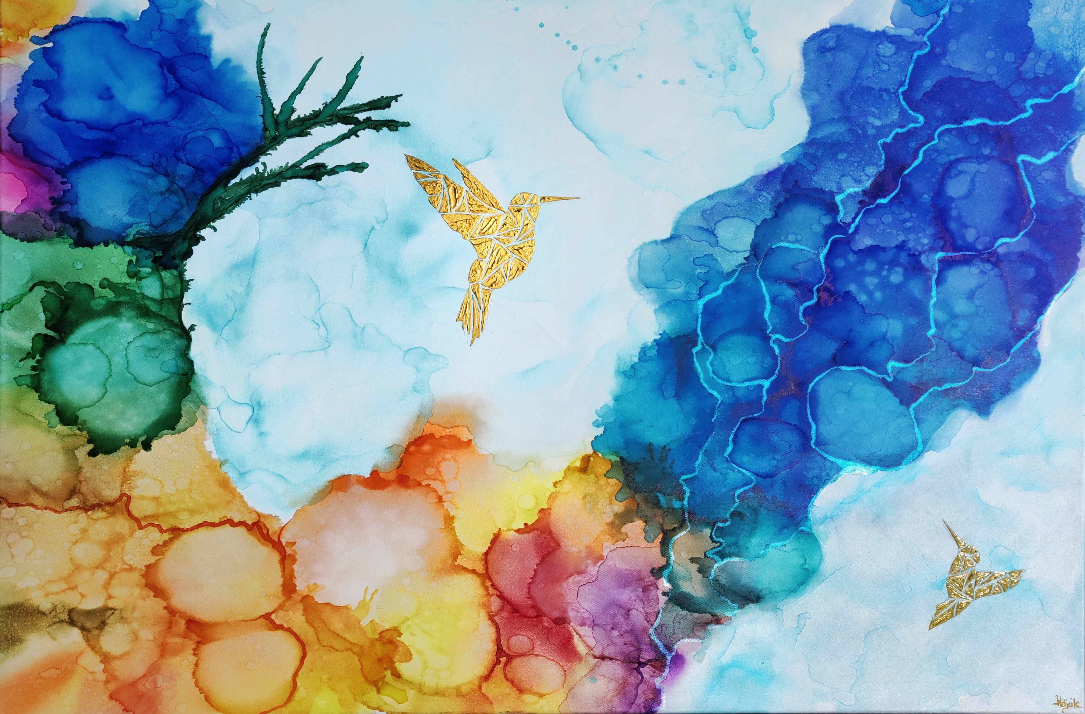 Kolibry w tęczowej mgle VI