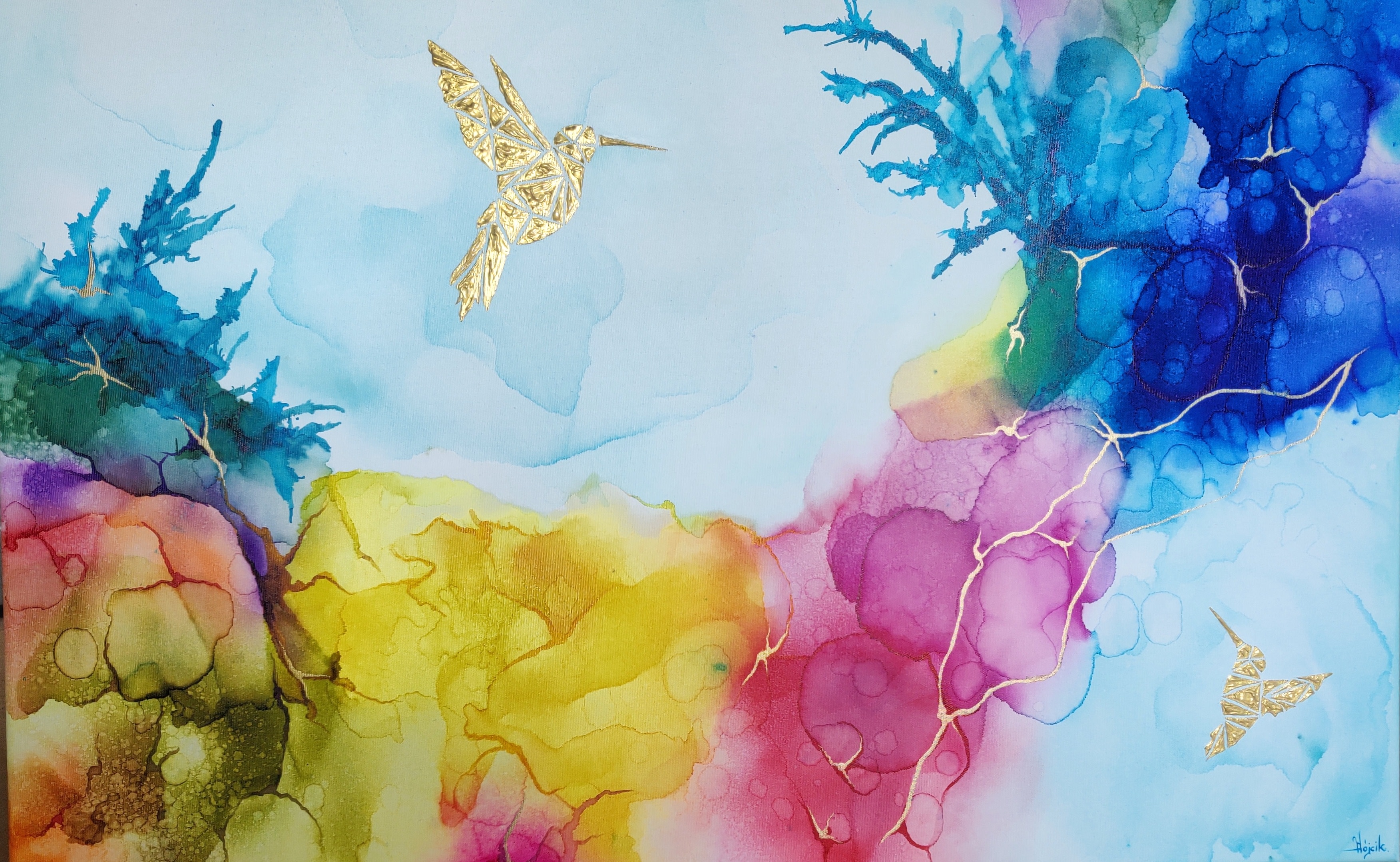 Kolibry w tęczowej mgle IV